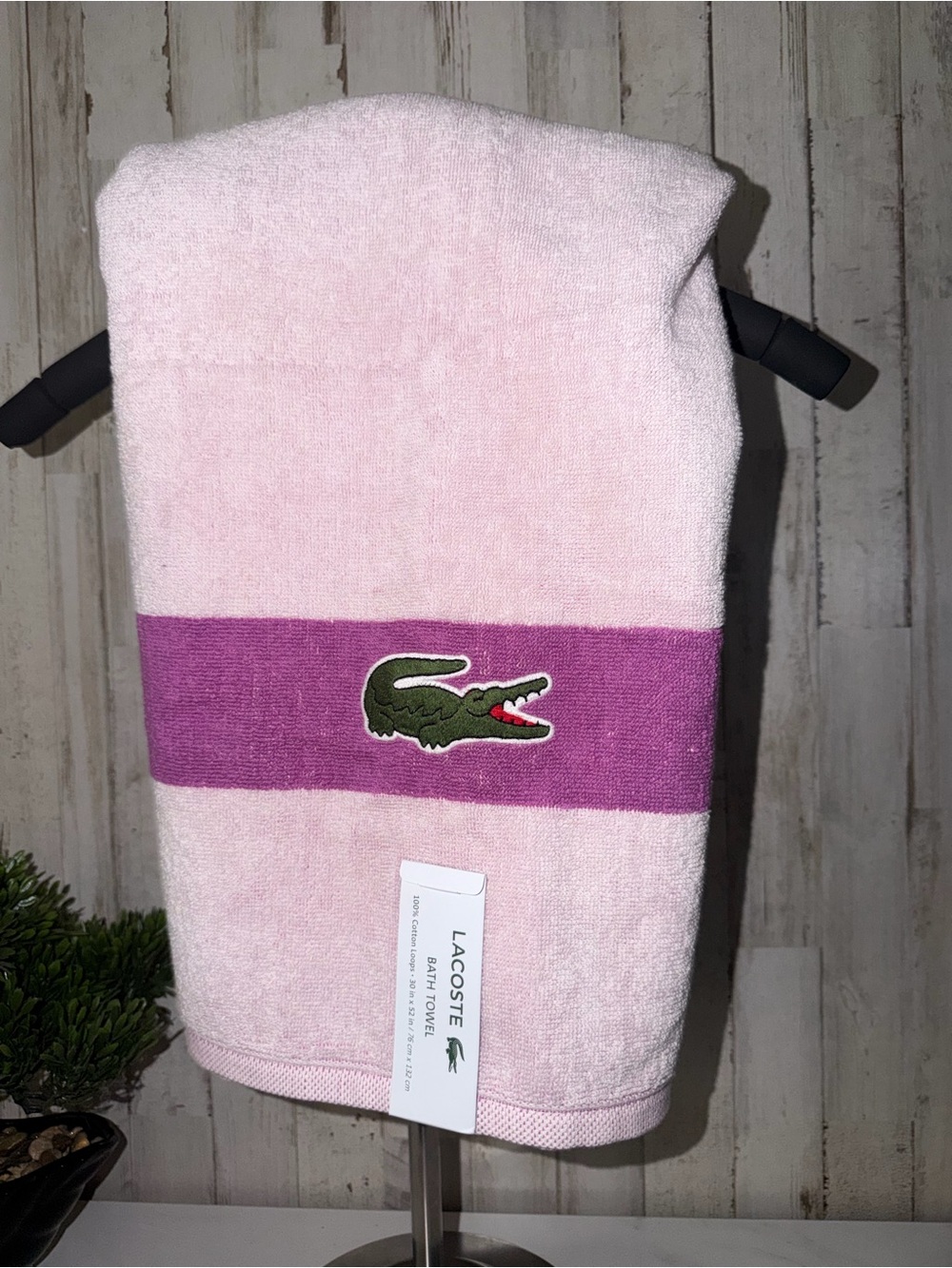 LACOSTE BATH TOWEL 30x52 CROCCO LOGO 💯 COTTON NEW AUTHENTIC